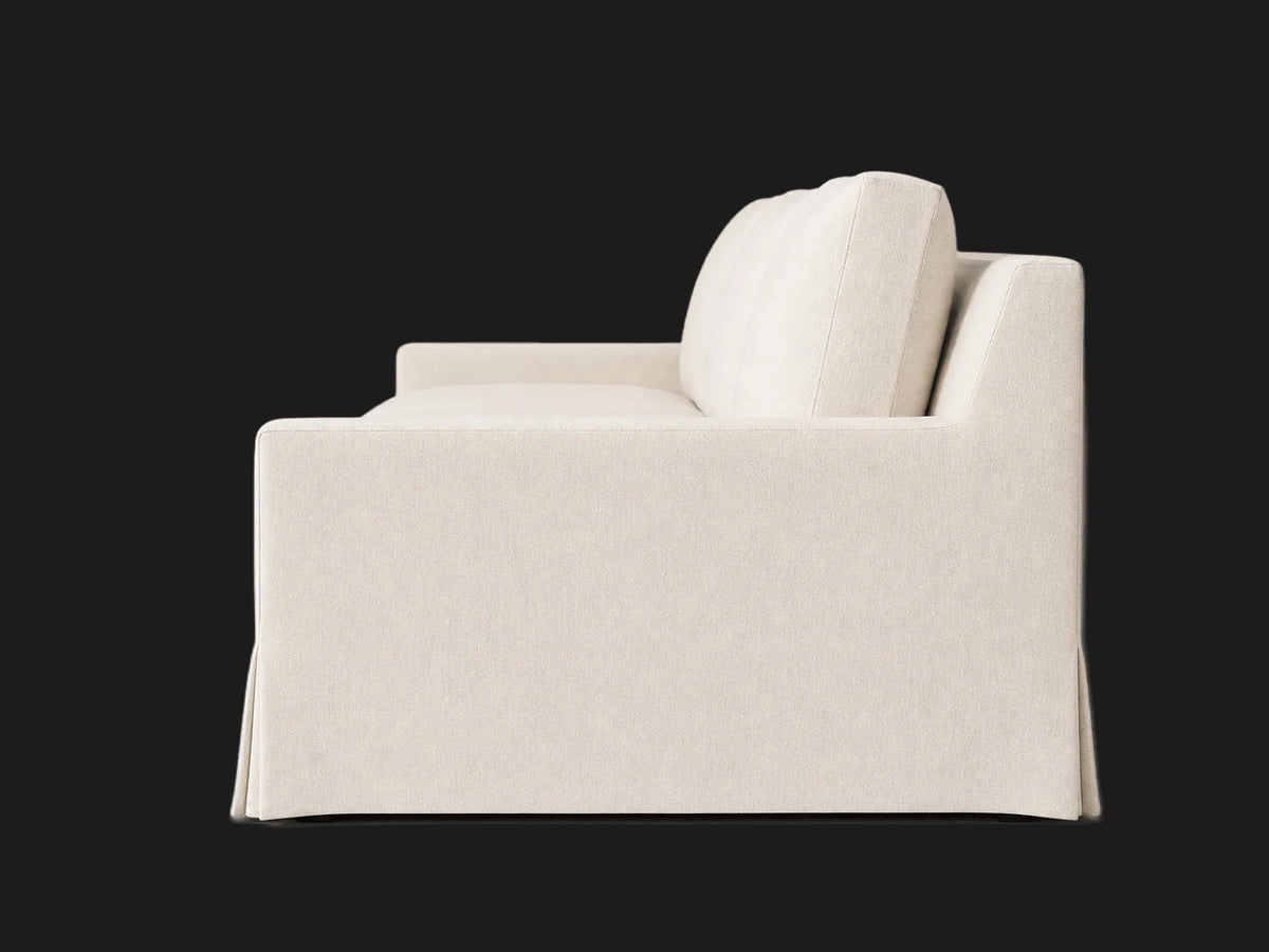 FRANK-RHR-019 sofa side view in Italian Brushed Wool Vanilla