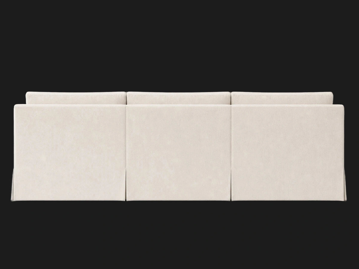 FRANK-RHR-019 sofa back view in Italian Brushed Wool Vanilla