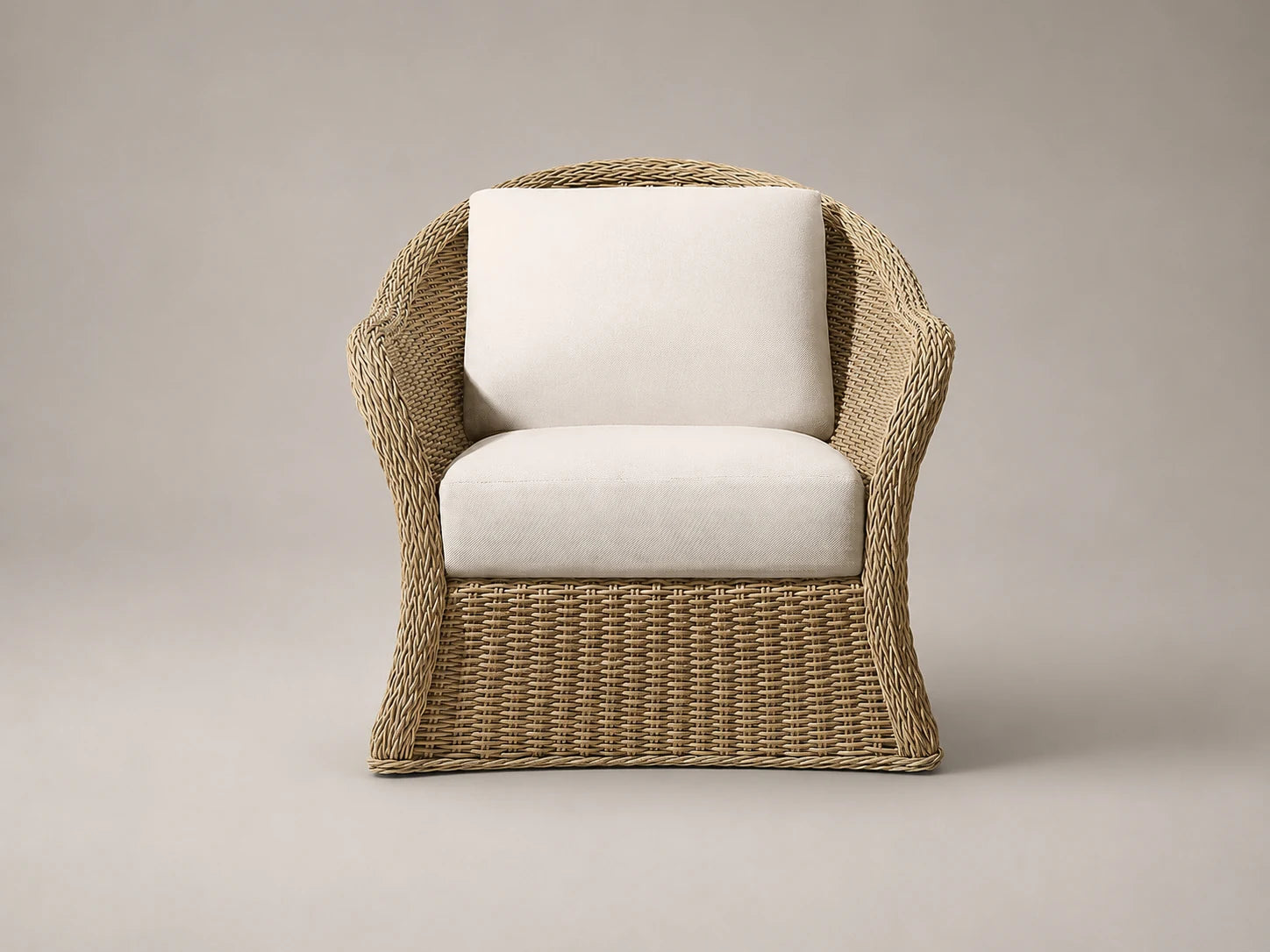 outdoor-lounge-chair-wicker-frame-performance-fabric #Fabric & Color_Performance Linen Weave Pure White