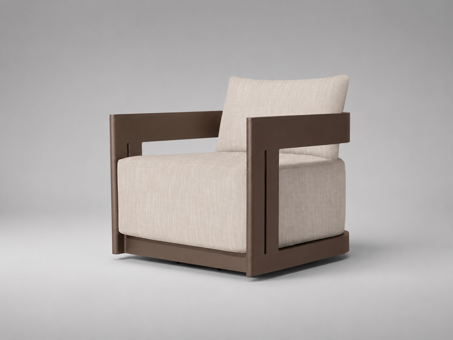 Outdoor Swivel Chair, Aluminum Frame, Performance Fabric