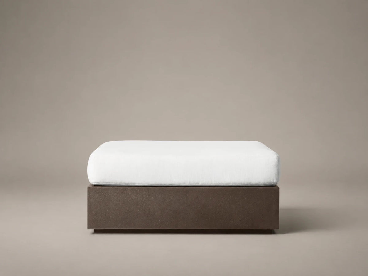 Outdoor Ottoman, Aluminum Frame, Performance Fabric, product view