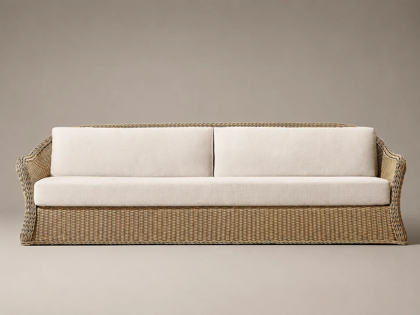 Outdoor Sofa, Wicker Frame, Performance Fabric, product view