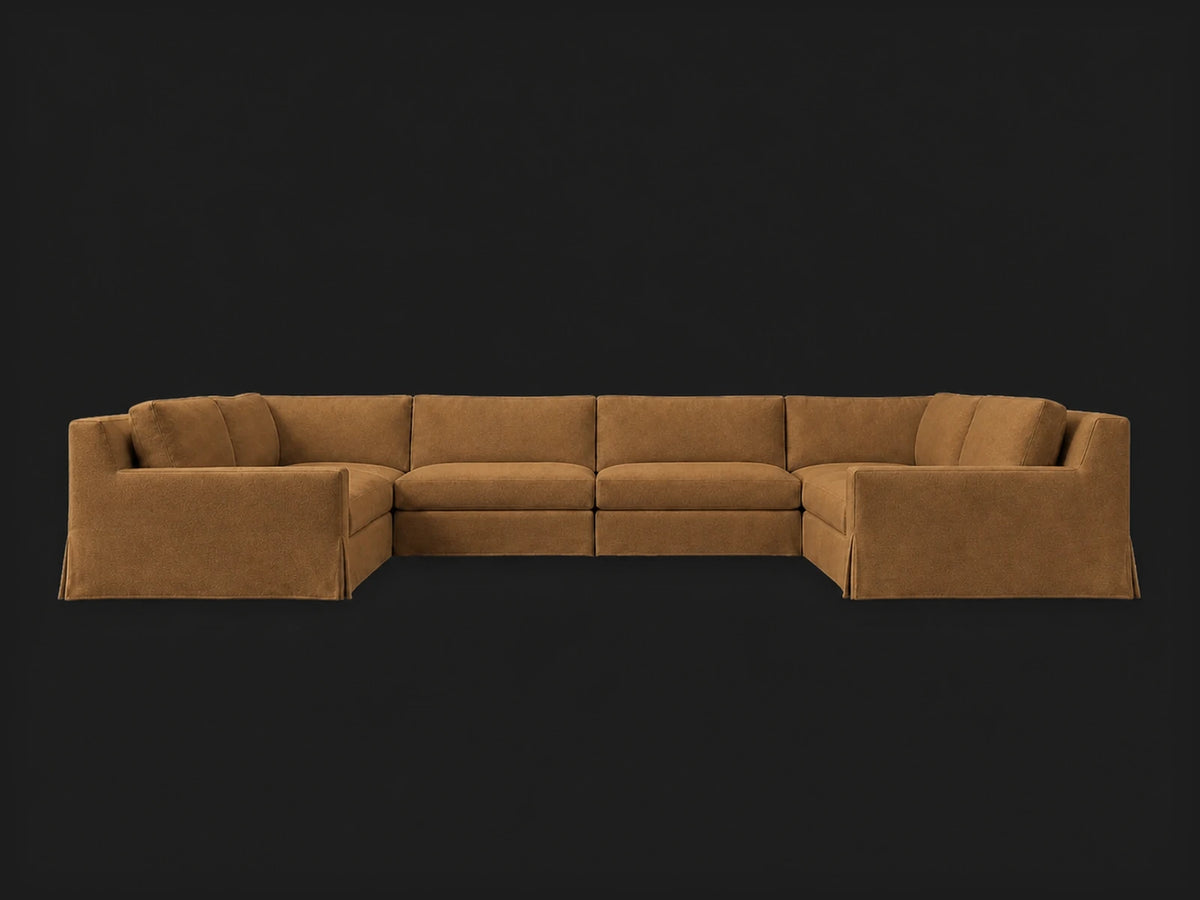 Modena 6-Piece U-Sectional — Performance Velvet Cider