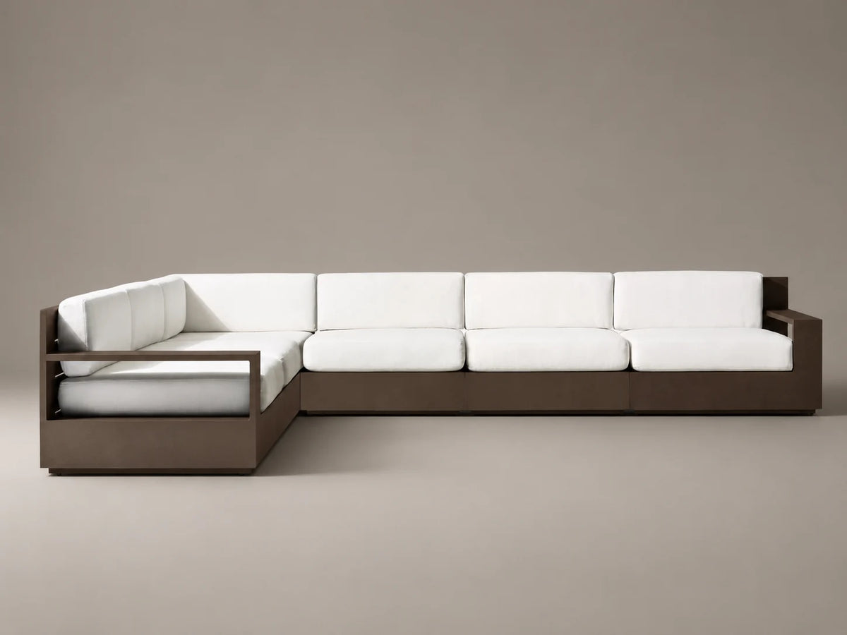 Outdoor Modular L-Sectional Sofa, Aluminum Frame, Performance Fabric, product view