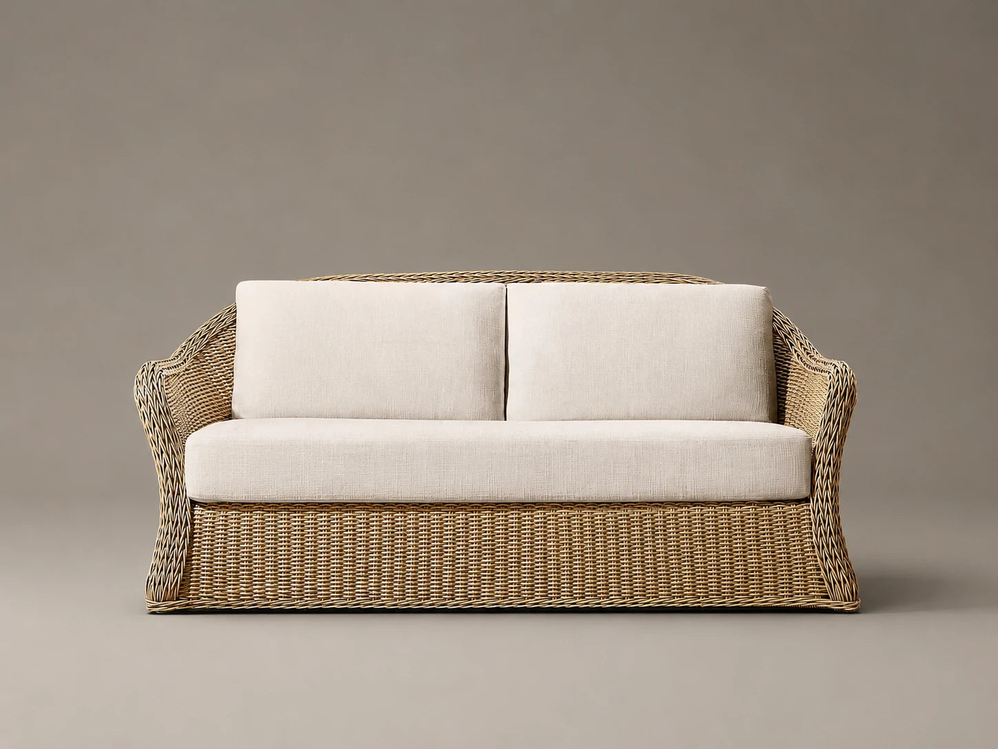 Outdoor Sofa, Wicker Frame, Performance Fabric, product view