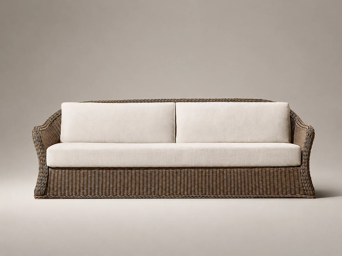 Outdoor Sofa, Wicker Frame, Performance Fabric, product view