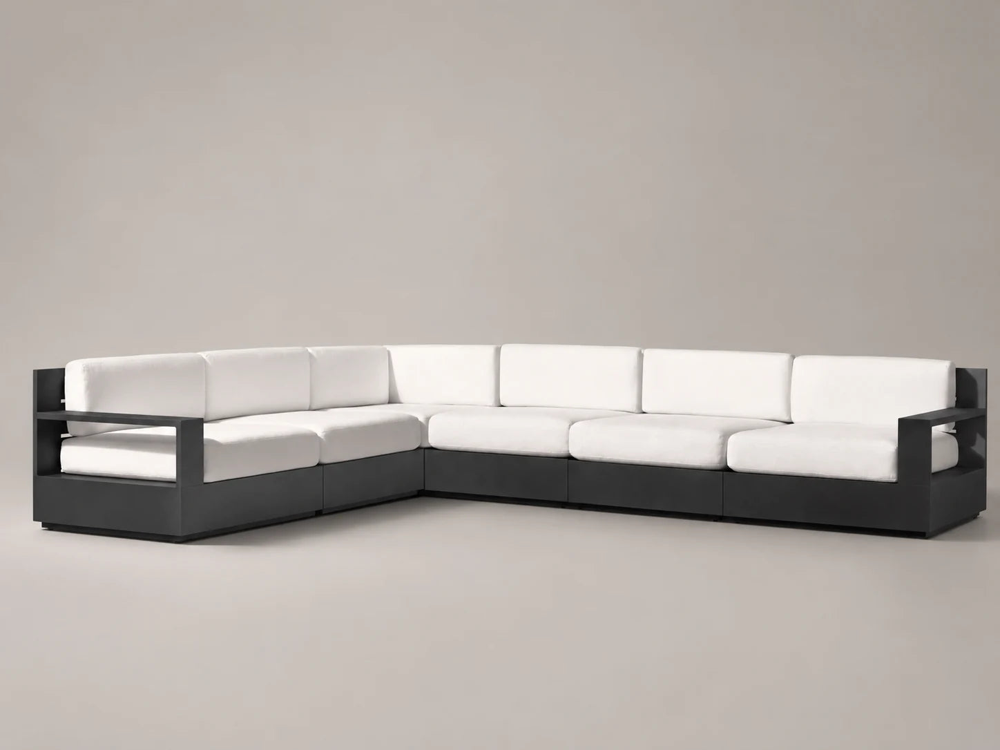 Outdoor Modular L-Sectional Sofa, Aluminum Frame, Performance Fabric, product view