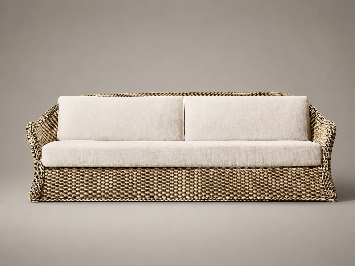 Outdoor Sofa, Wicker Frame, Performance Fabric, product view