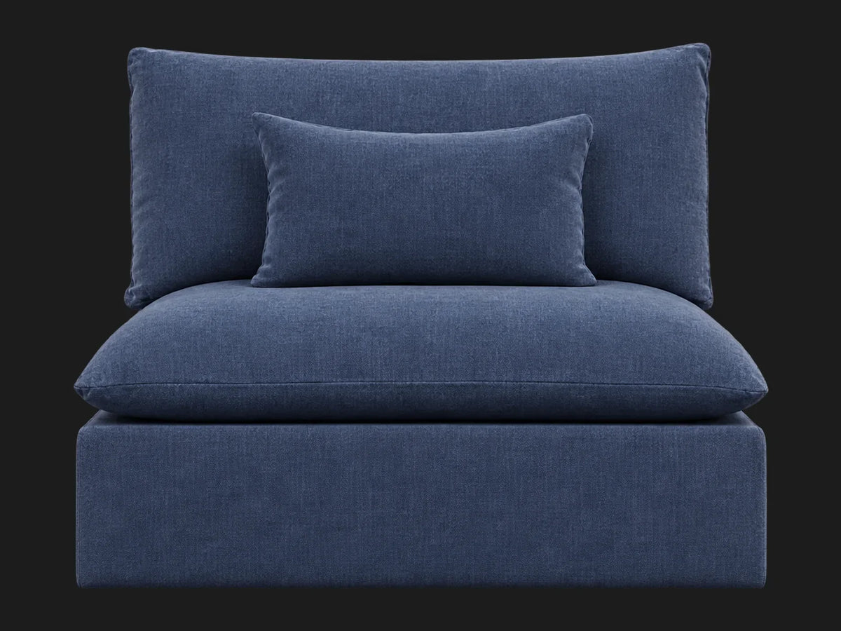 Aria Chair in Heritage Belgian Linen Lake - main front view