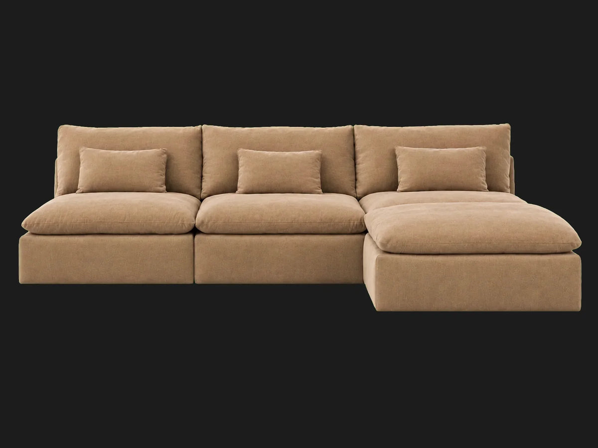 Aria 4-Piece Chaise Sectional — Mohair Almond hero