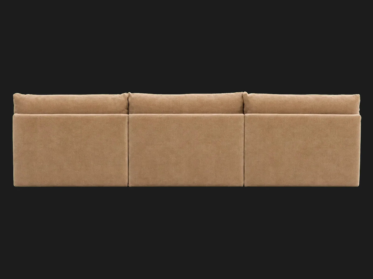 Aria 4-Piece Chaise Sectional — Mohair Almond rear view