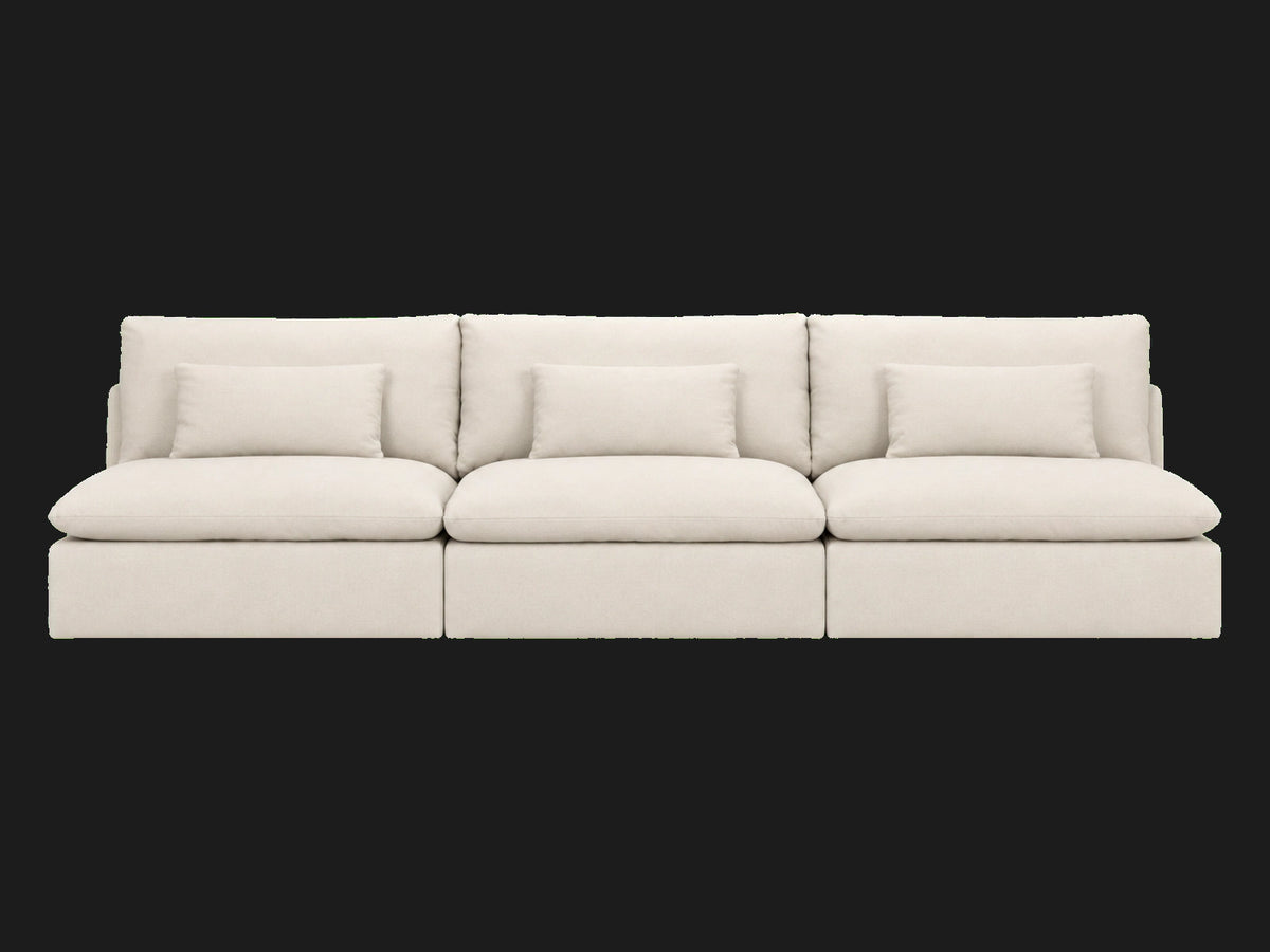 Aria Slipcovered Modular Sectional Sofa — Italian Brushed Wool Vanilla