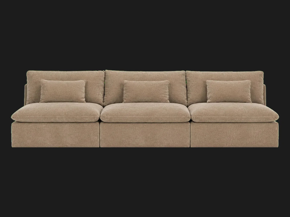Aria Slipcovered Modular Sectional Sofa — Mohair Almond