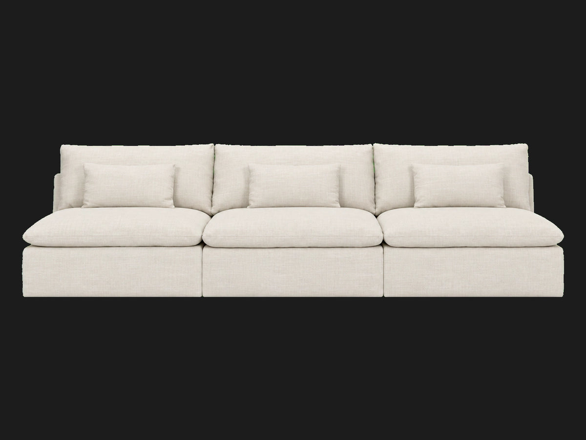 Aria Slipcovered Modular Sectional Sofa — Performance Linen Weave Flour