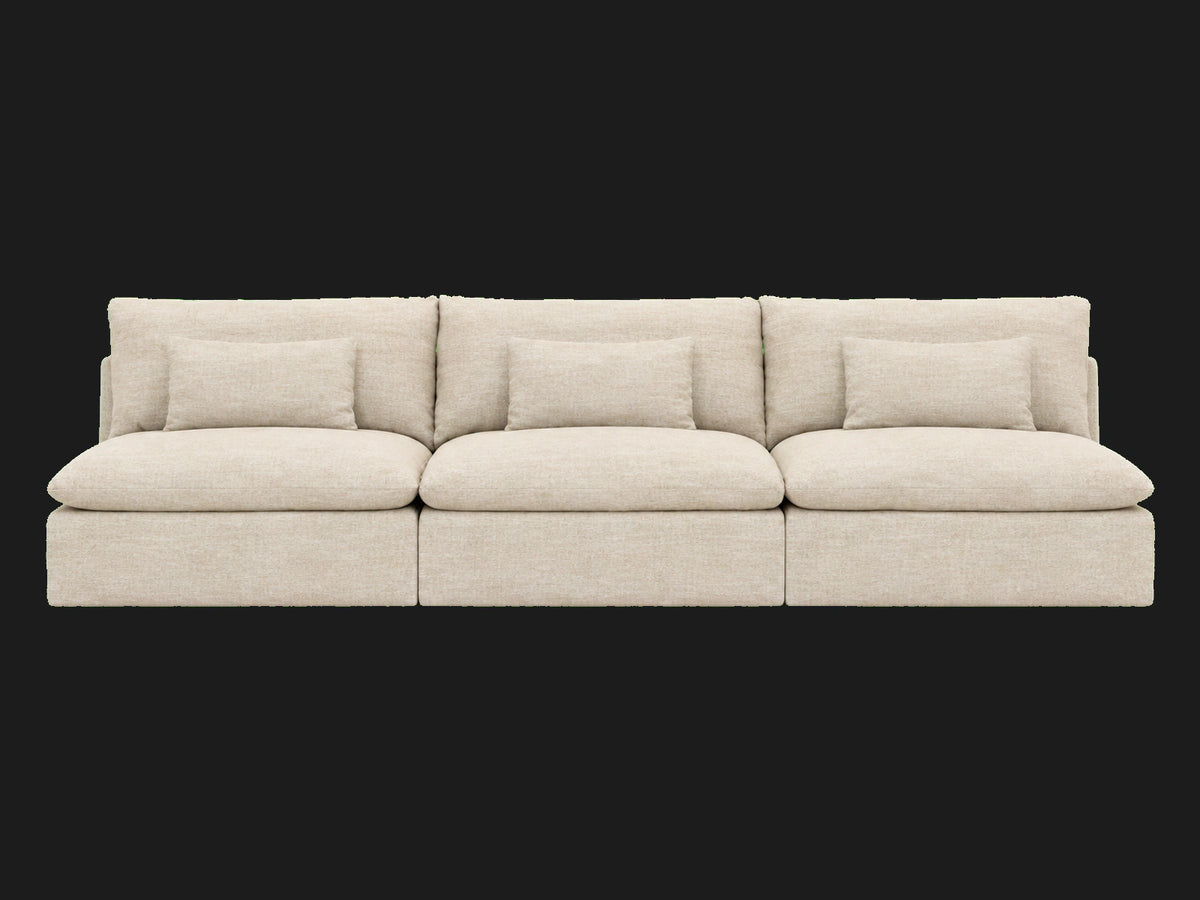 Aria Slipcovered Modular Sectional Sofa — Performance Woven Chenille Desert