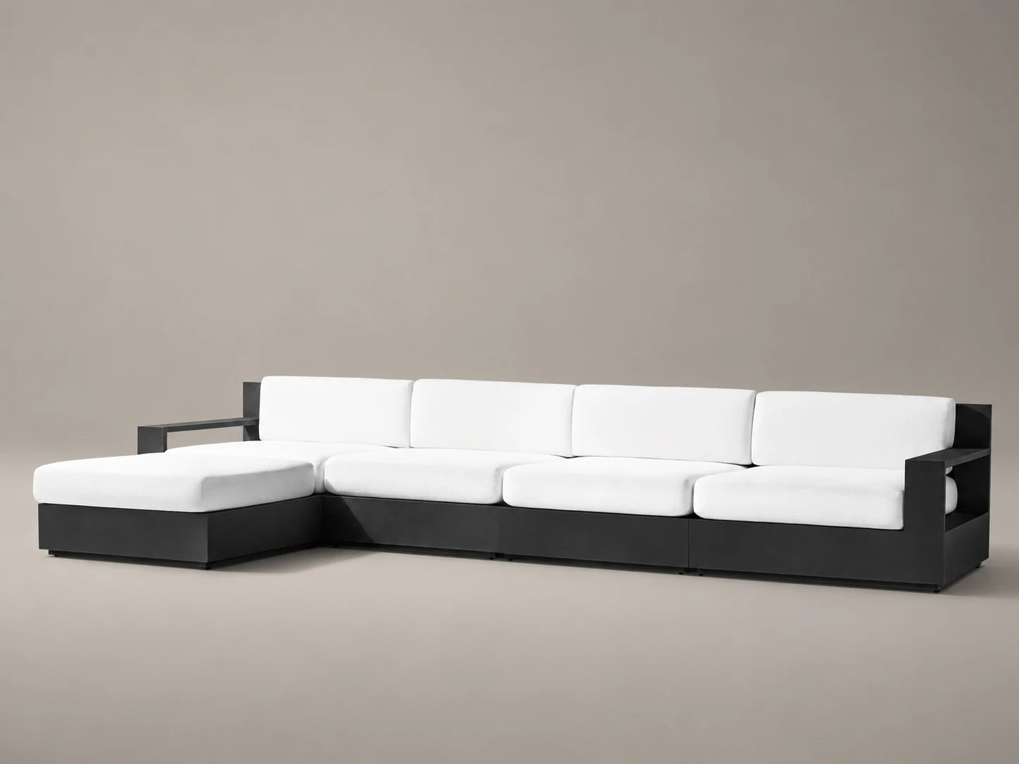 Outdoor Modular Chaise Sofa, Aluminum Frame, Performance Fabric, product view