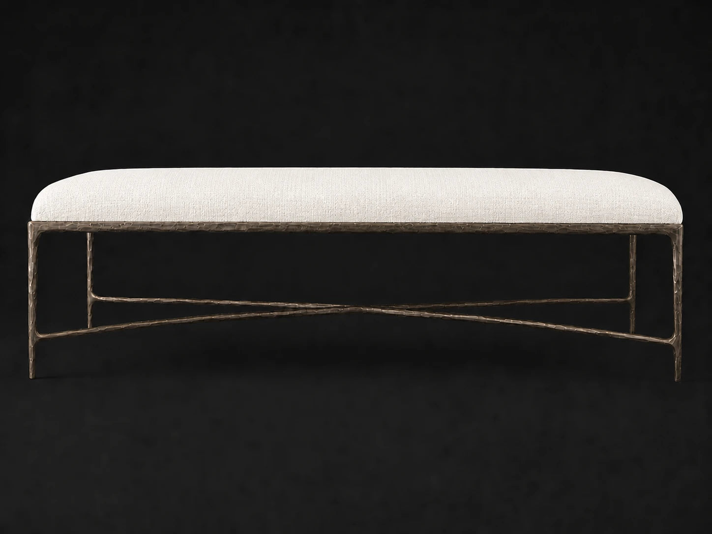 Rectangular Coffee Ottoman — Performance Woven Chenille Lace — Forged Bronze #Fabric & Color_Performance Woven Chenille Lace