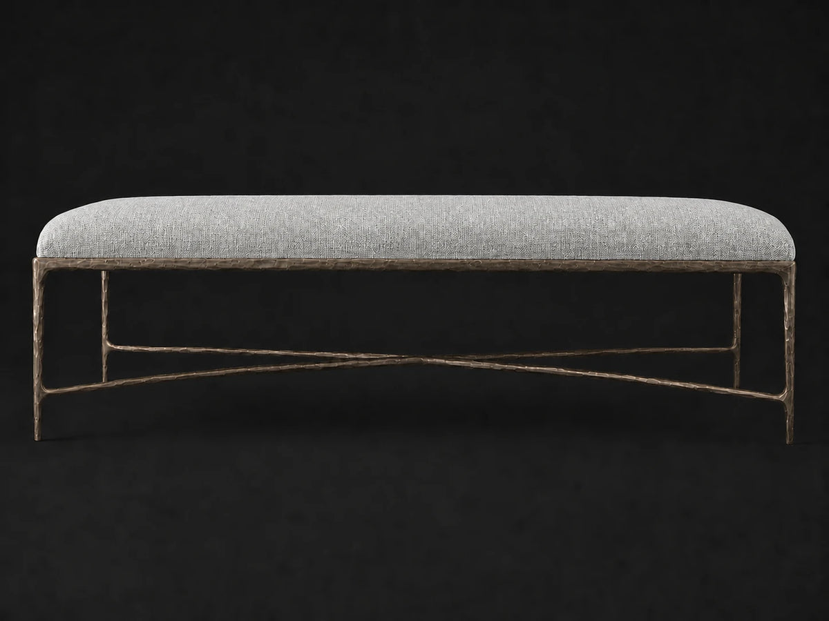 Rectangular Coffee Ottoman — Performance Woven Chenille Steel — Forged Bronze #Fabric & Color_Performance Woven Chenille Steel