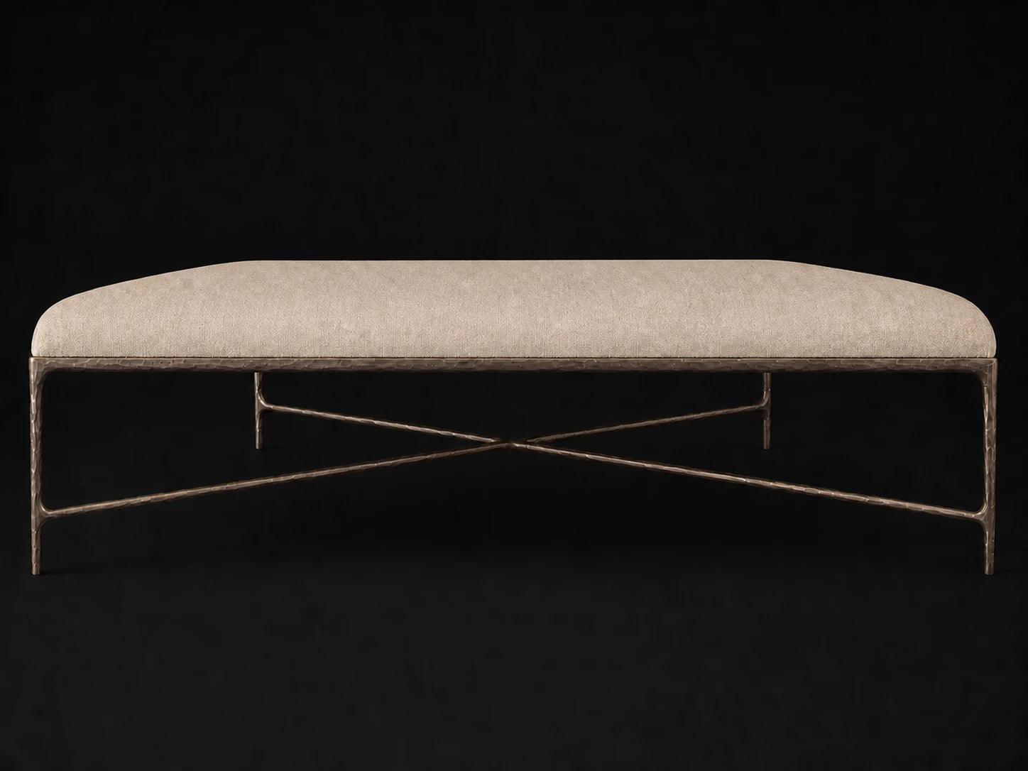 Square Coffee Ottoman — Italian Brushed Wool Fox — Forged Bronze #Fabric & Color_Italian Brushed Wool Fox