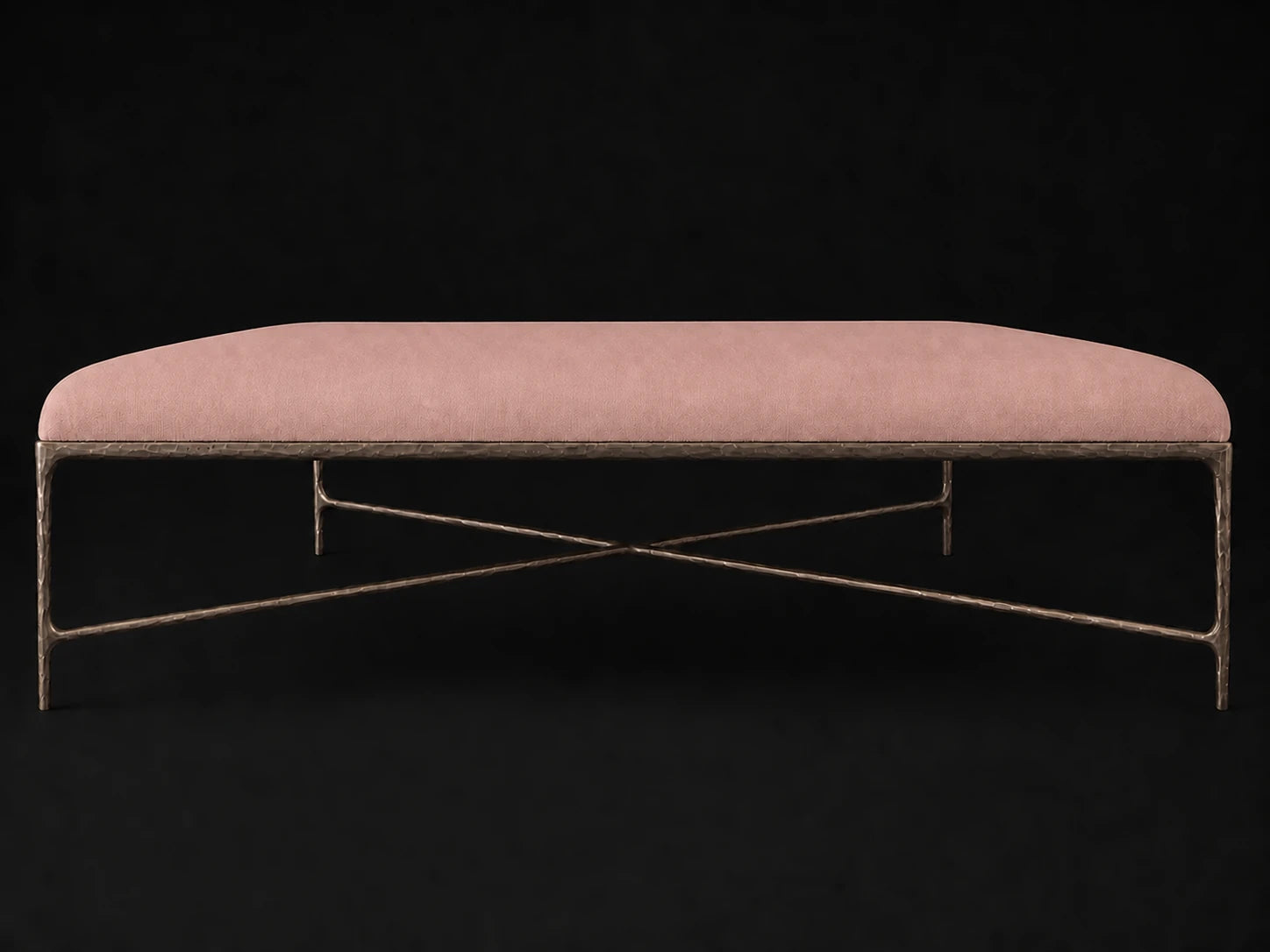 Square Coffee Ottoman — Performance Velvet Blossom — Forged Bronze #Fabric & Color_Performance Velvet Blossom