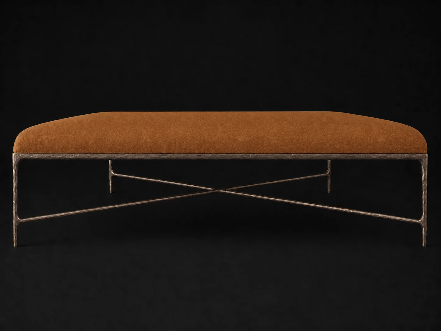 Square Coffee Ottoman — Performance Velvet Cider — Forged Bronze #Fabric & Color_Performance Velvet Cider