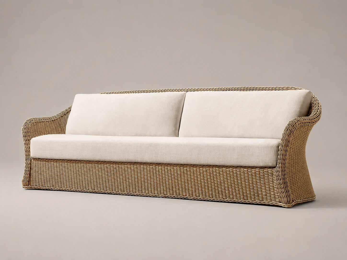 Outdoor Sofa, Wicker Frame, Performance Fabric, product view