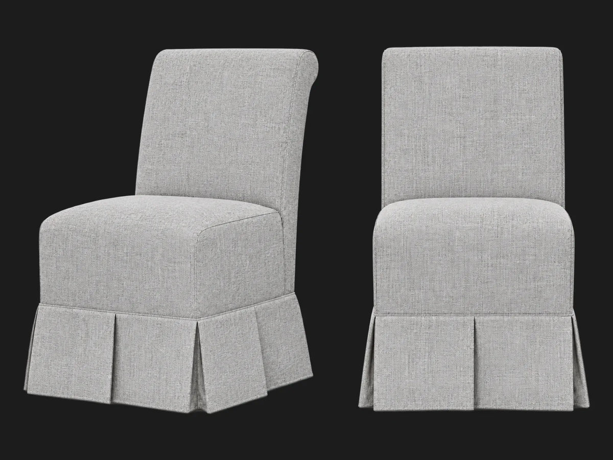 Dalia Armless Dining Chair 2-piece set in Heritage Belgian Linen Agate #Fabric & Color_Heritage Belgian Linen Agate