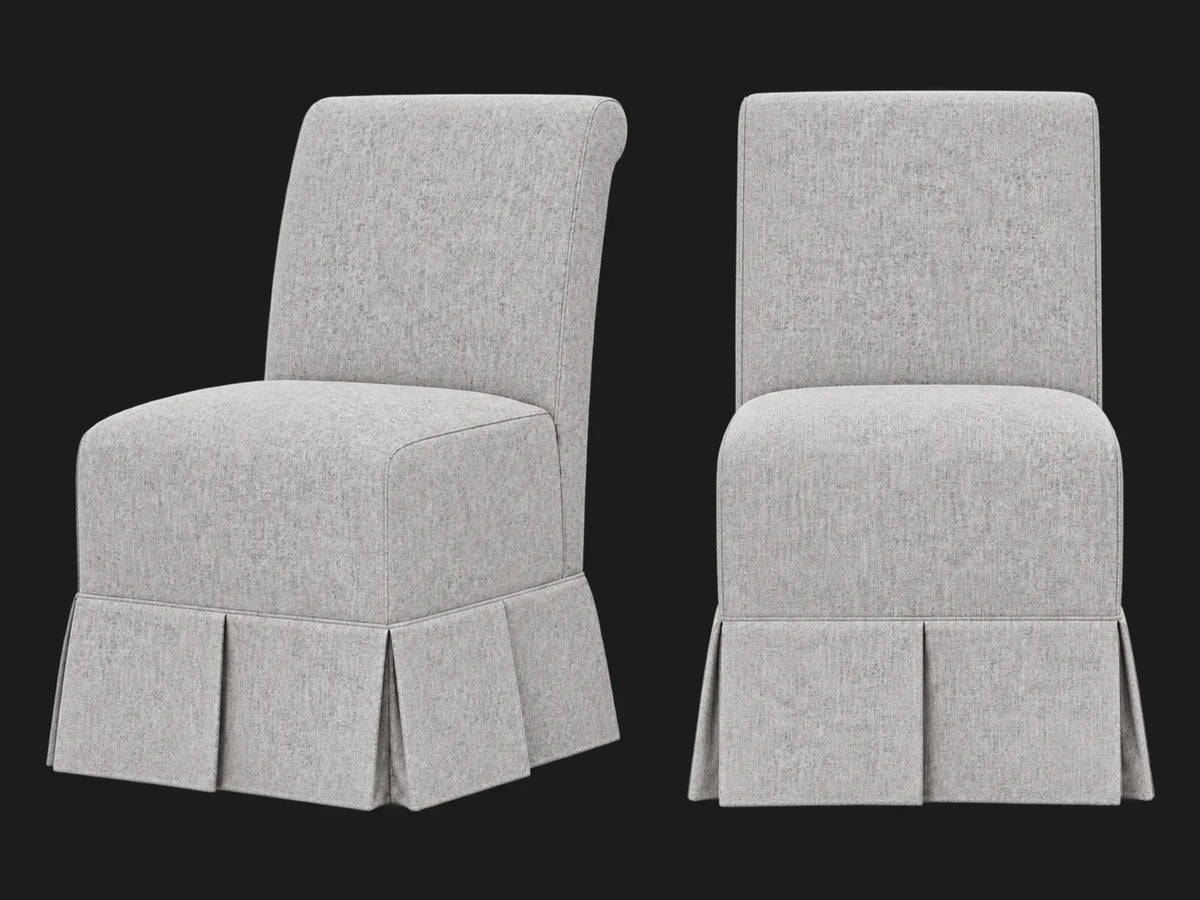 Dalia Armless Dining Chair 2-piece set in Italian Brushed Wool Moon #Fabric & Color_Italian Brushed Wool Moon