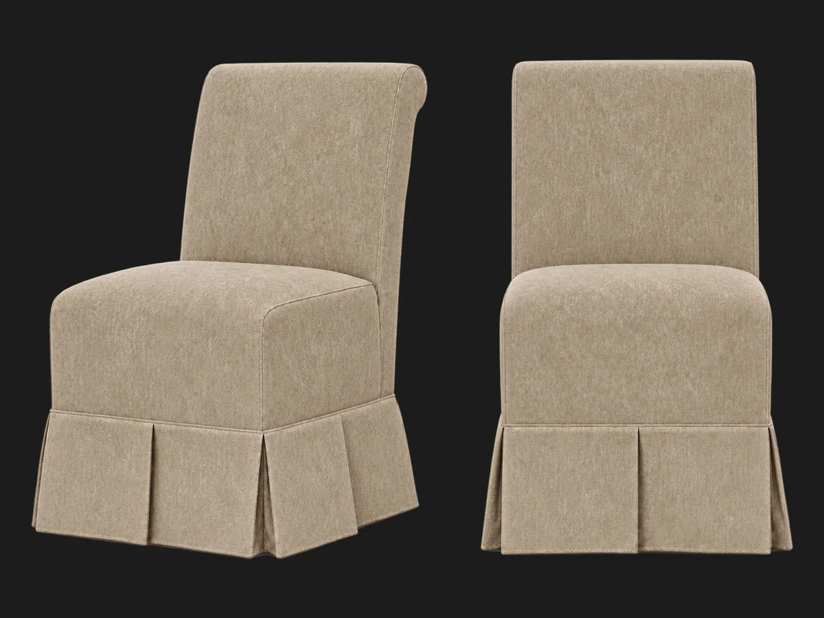 Dalia Armless Dining Chair 2-piece set in Mohair Almond
