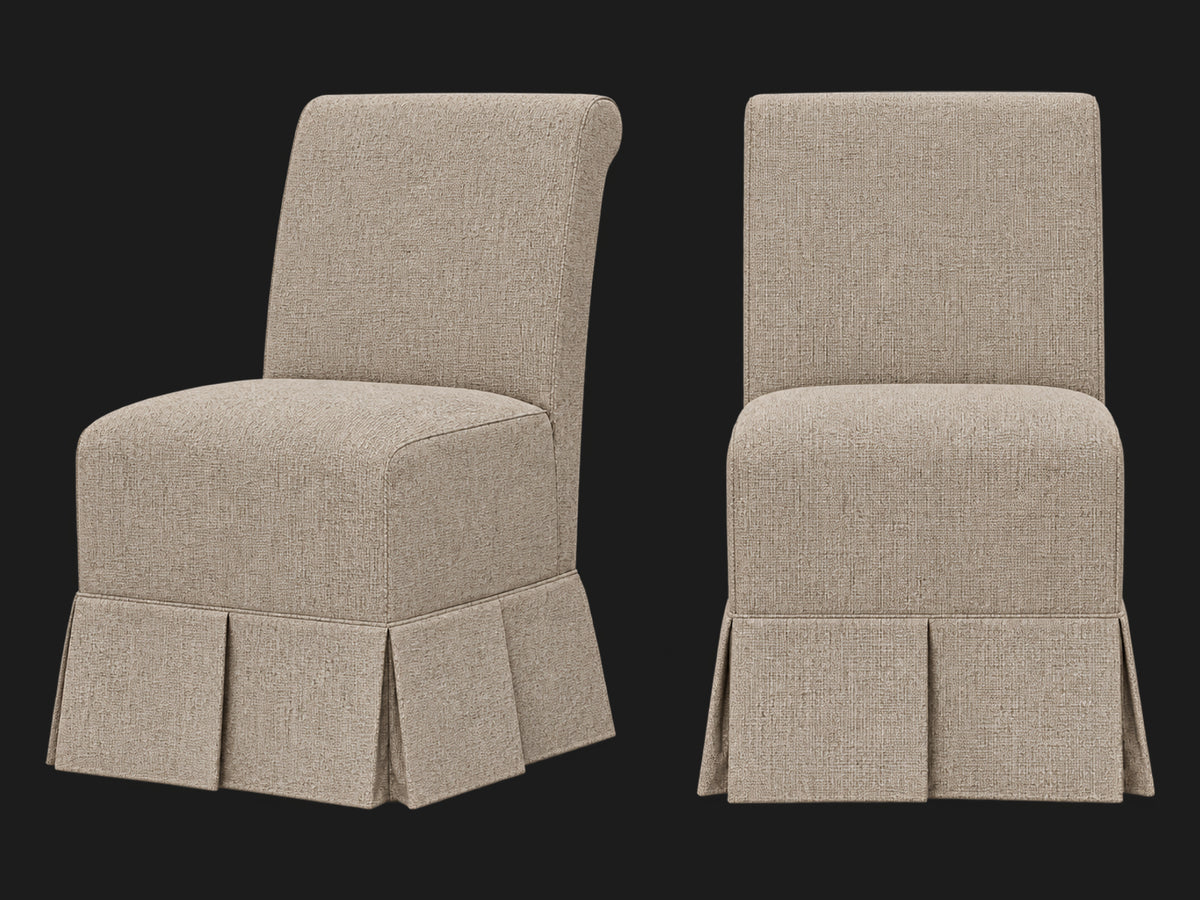 Dalia Armless Dining Chair 2-piece set in Performance Textural Weave Earthen #Fabric & Color_Performance Textural Weave Earthen