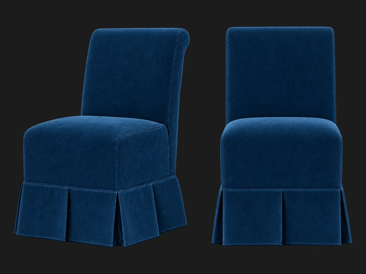 Dalia Armless Dining Chair 2-piece set in Performance Velvet Sapphire #Fabric & Color_Performance Velvet Sapphire
