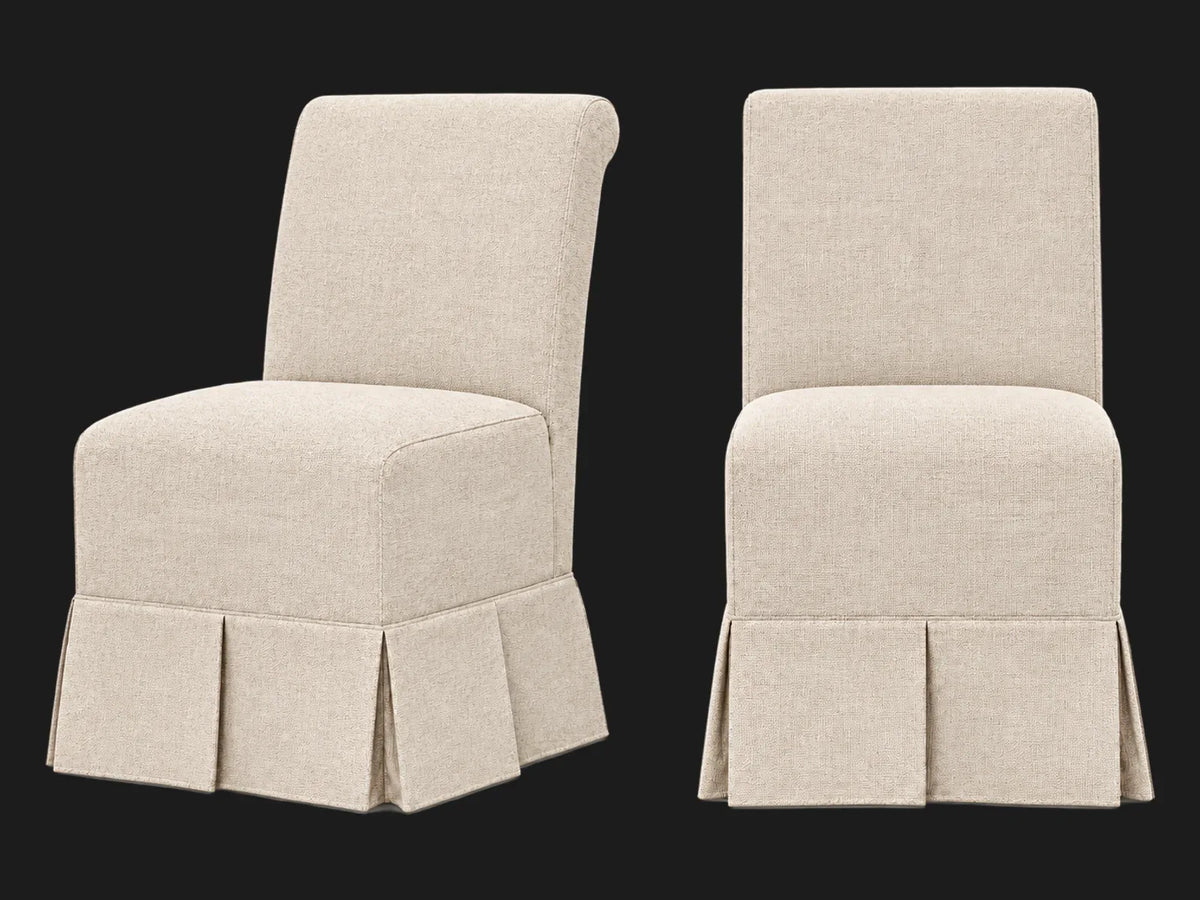 Dalia Armless Dining Chair 2-piece set in Performance Woven Chenille Desert
