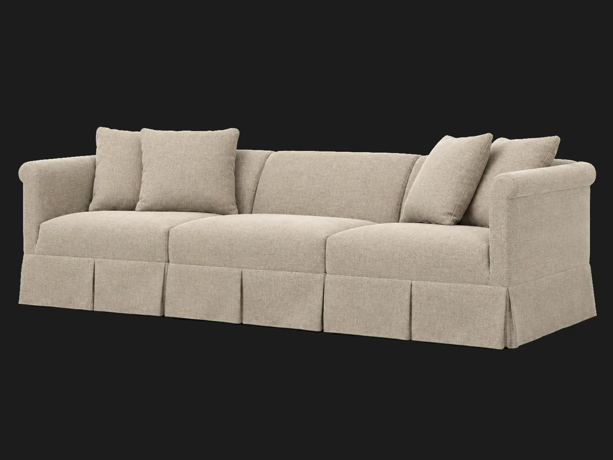 Dalia Sectional — three-quarter view in Performance Textural Weave Earthen