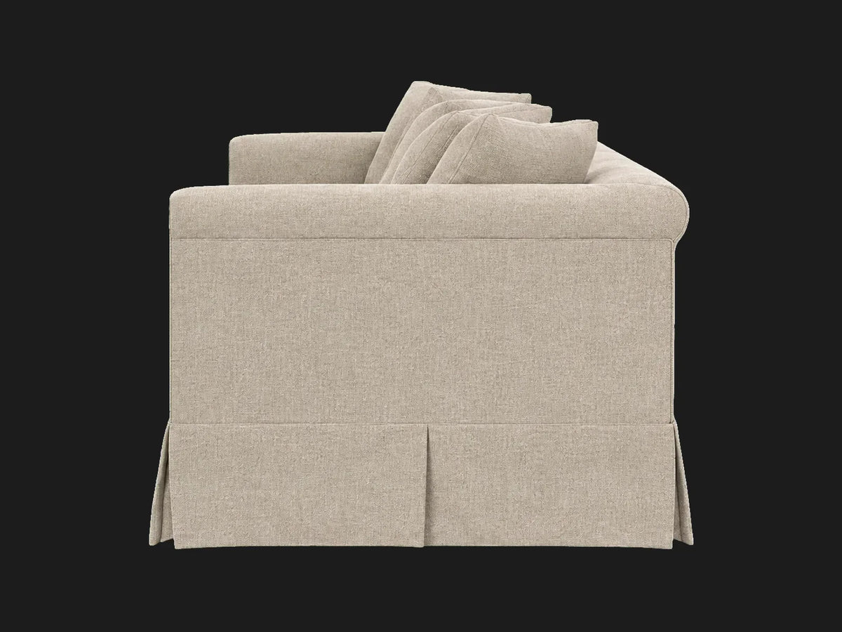Dalia Sectional — side view in Performance Textural Weave Earthen