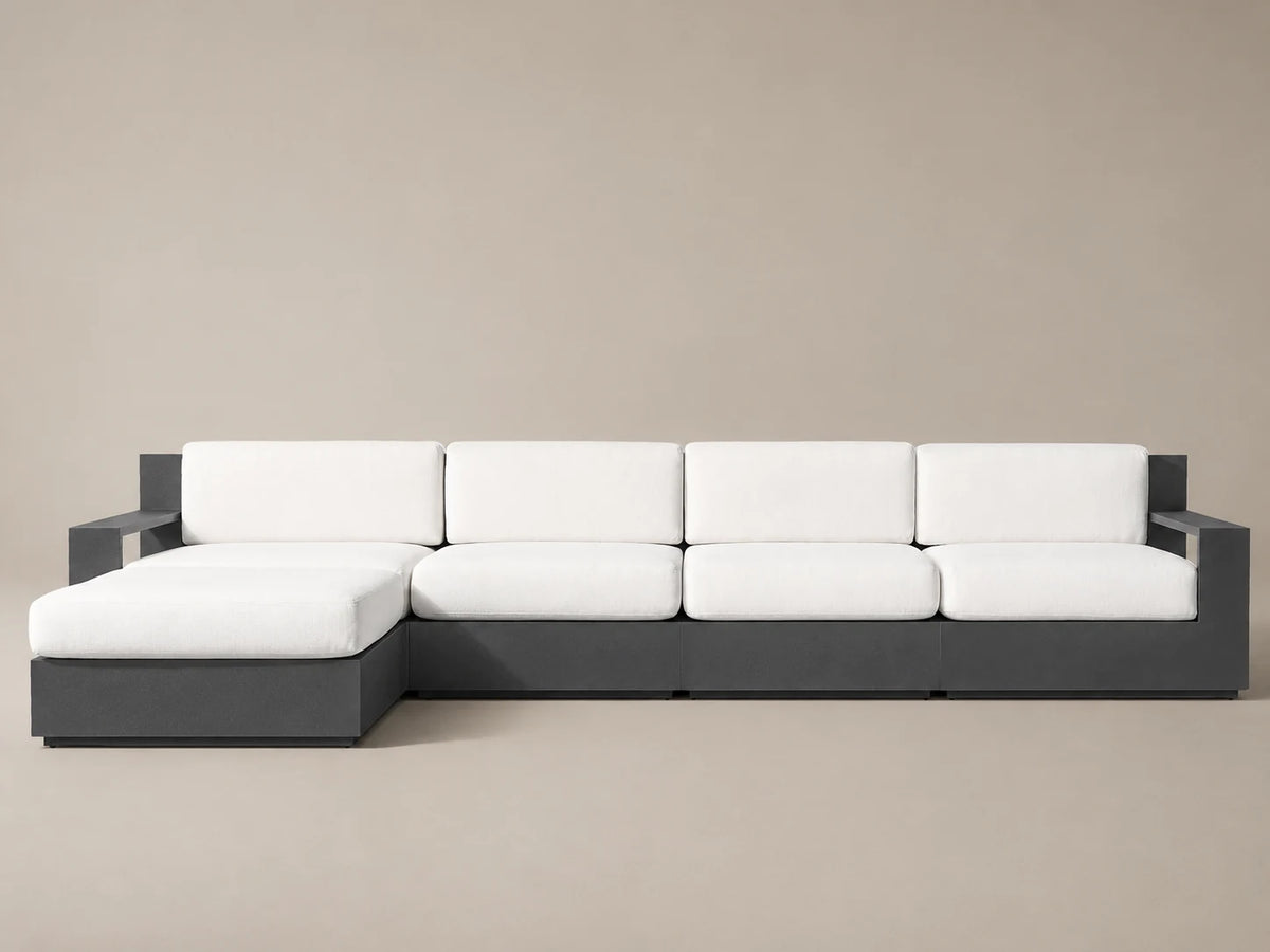 Outdoor Modular Chaise Sofa, Aluminum Frame, Performance Fabric, product view