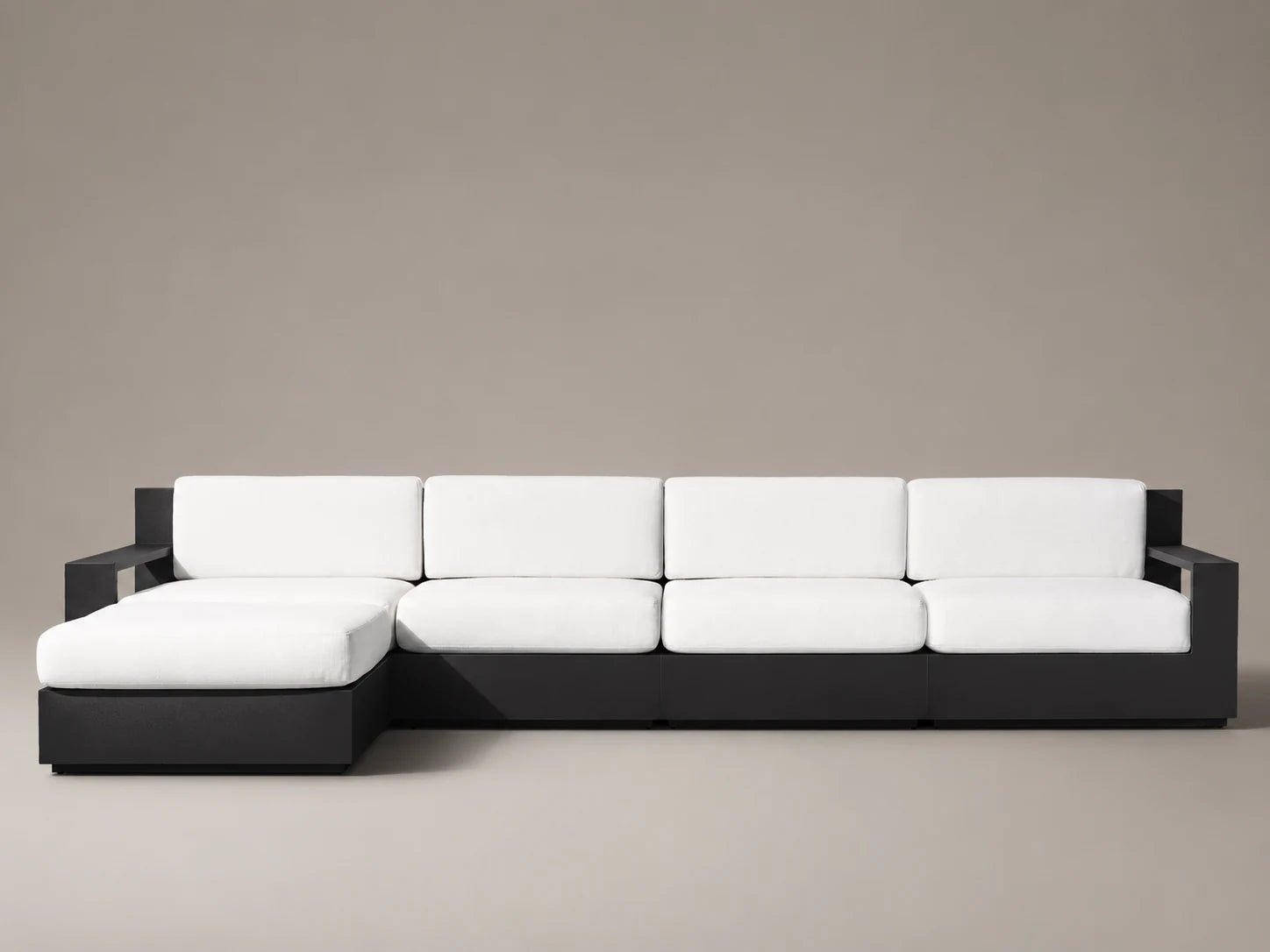 Outdoor Modular Chaise Sofa, Aluminum Frame, Performance Fabric, product view