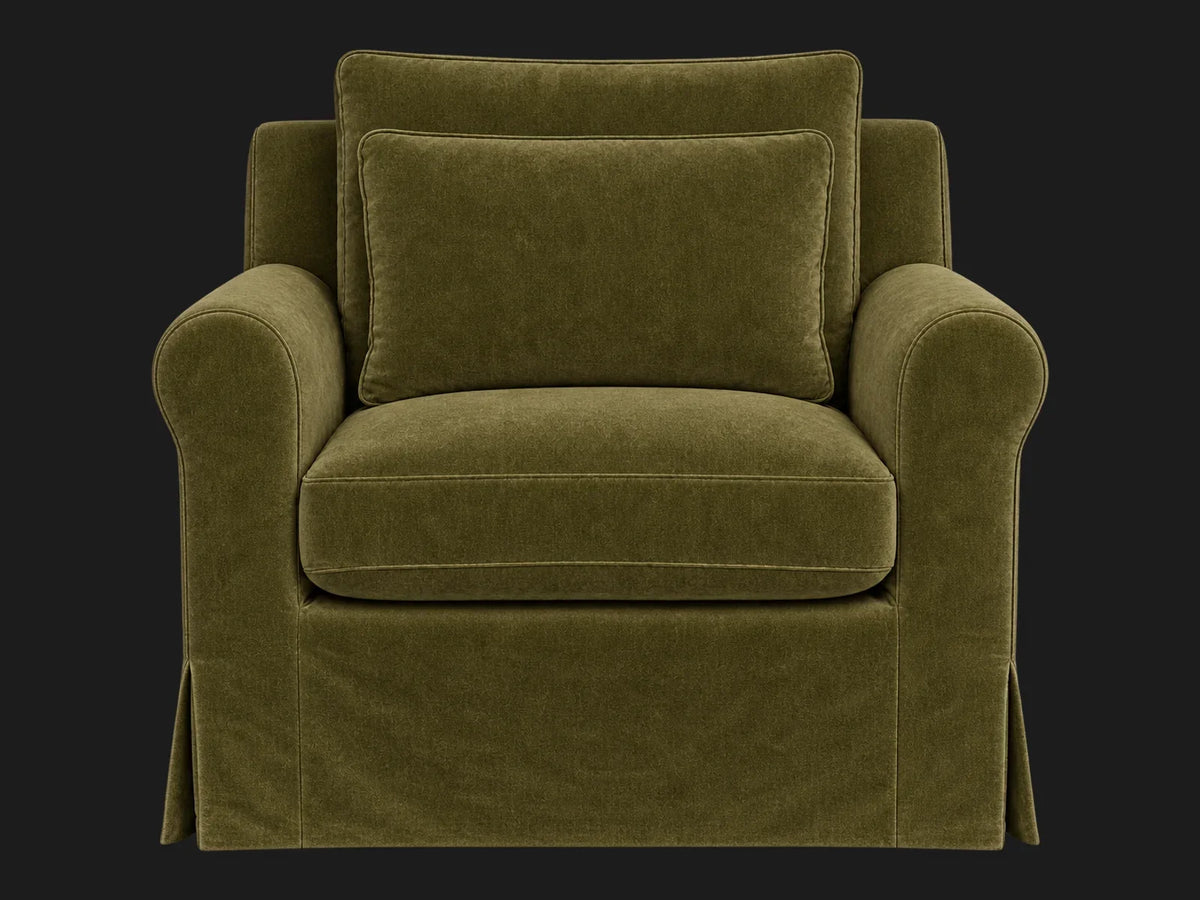 elias-swivel-chair #Fabric & Color_Performance Velvet Olive