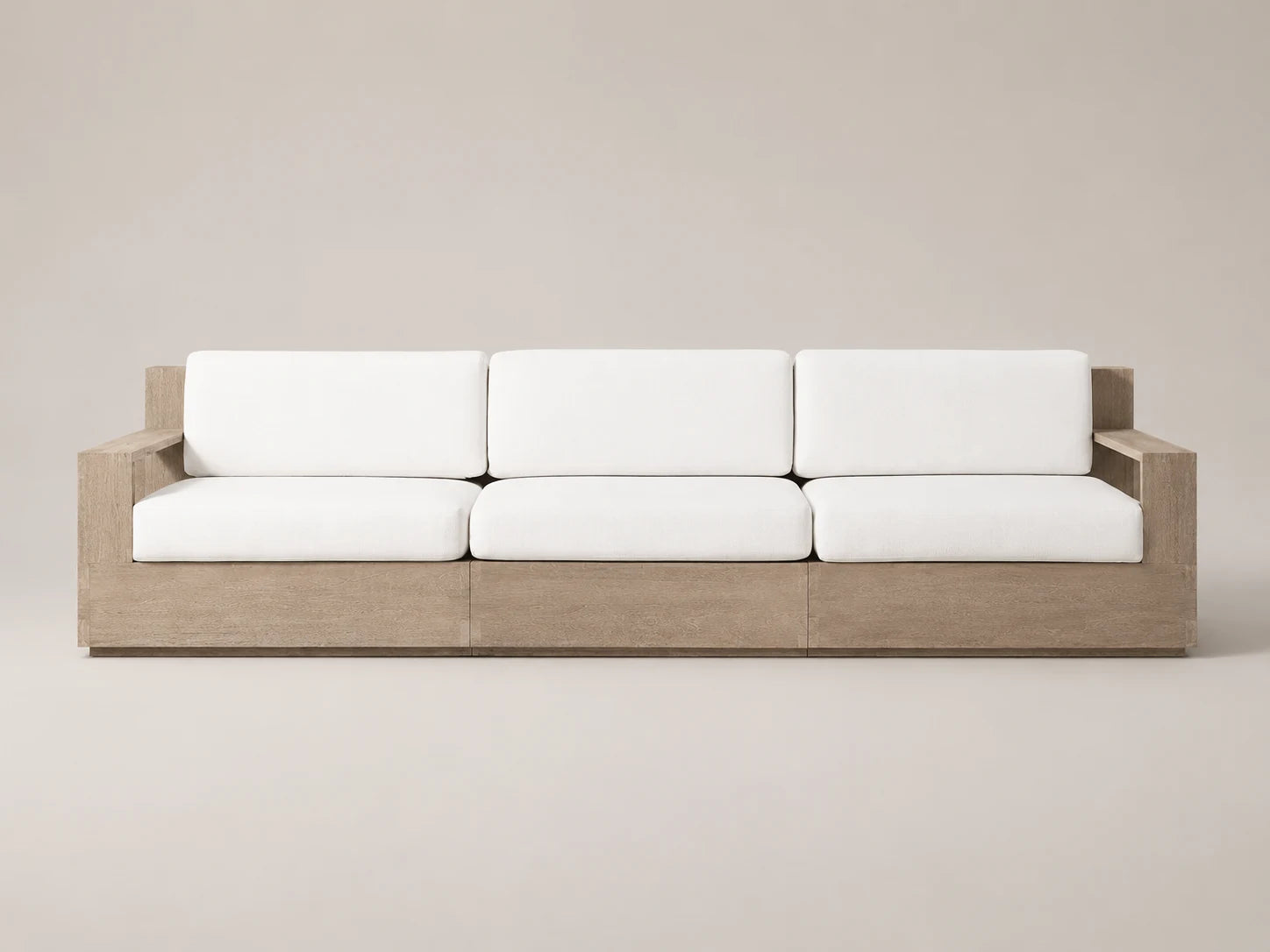 Outdoor Three-Seat Sofa, Teak Frame, Performance Fabric, product view