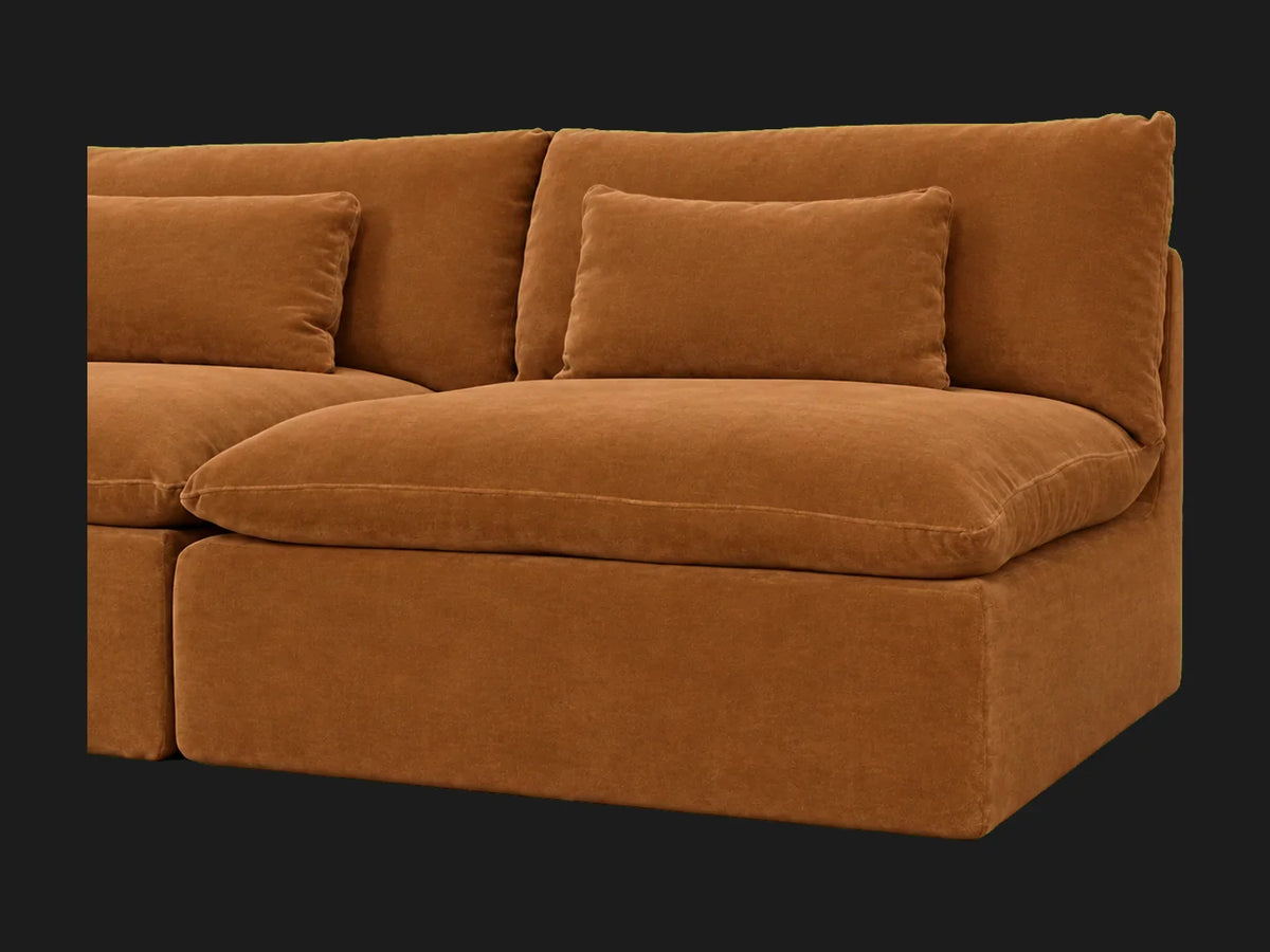 Aria Slipcovered Modular Short L-Shape Sectional — Performance Velvet Cider gallery 5