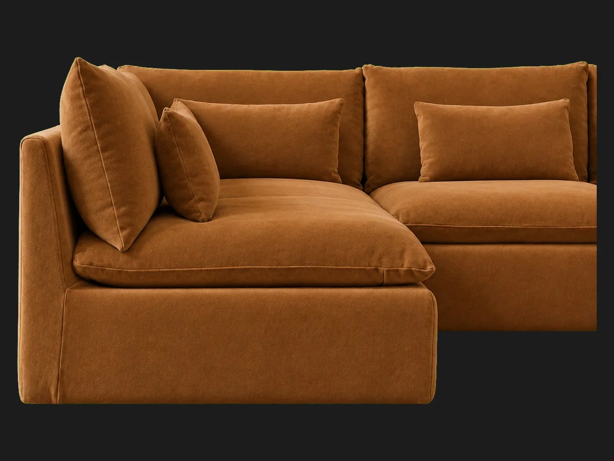 Aria Slipcovered Modular Short L-Shape Sectional — Performance Velvet Cider gallery 6