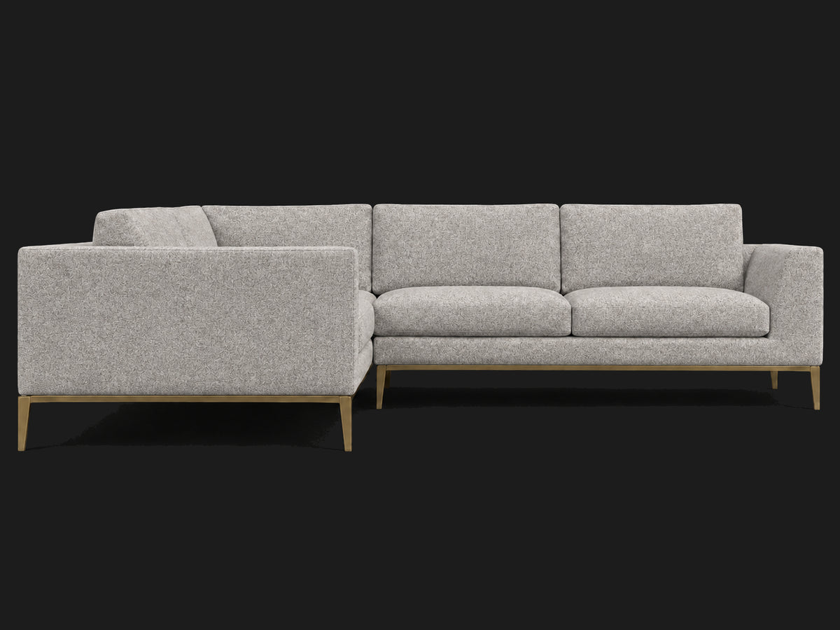 Italia Taper Arm Left-Arm L-Sectional – Italian Brushed Wool Moon – Matte Brass #Fabric & Color_Italian Brushed Wool Moon