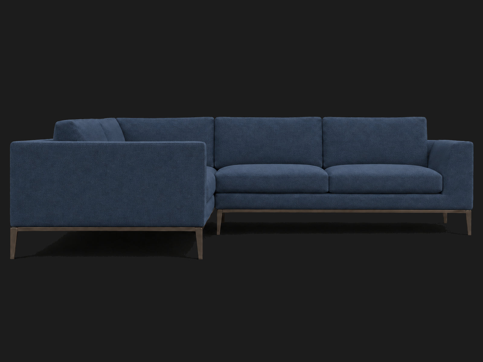 Italia Taper Arm Left-Arm L-Sectional – Performance Linen Weave Bay – Burnished Bronze #Fabric & Color_Performance Linen Weave Bay