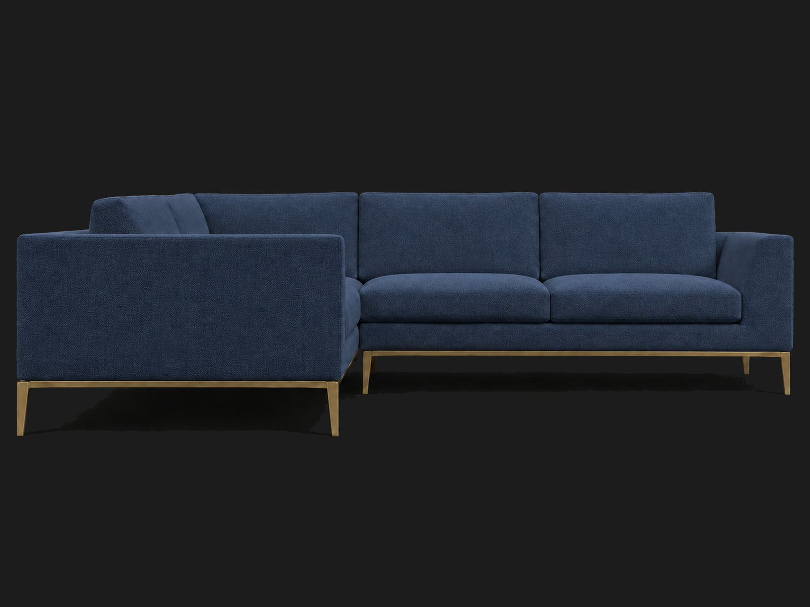 Italia Taper Arm Left-Arm L-Sectional – Performance Linen Weave Bay – Matte Brass #Fabric & Color_Performance Linen Weave Bay