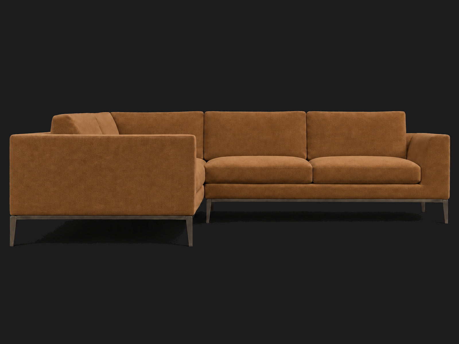 Italia Taper Arm Left-Arm L-Sectional – Performance Velvet Cider – Burnished Bronze #Fabric & Color_Performance Velvet Cider