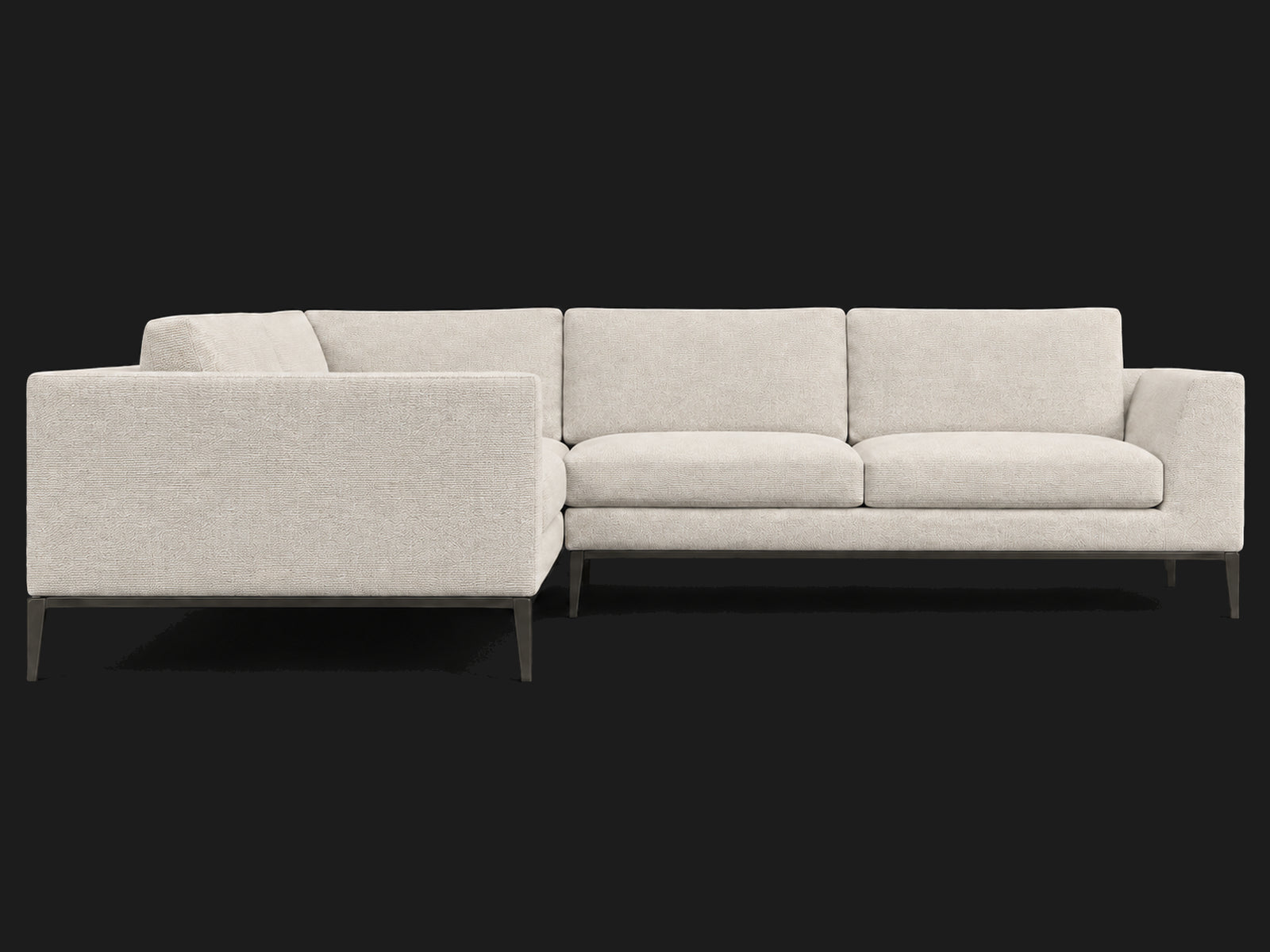 Italia Taper Arm Left-Arm L-Sectional – Performance Woven Chenille Desert – Burnished Bronze #Fabric & Color_Performance Woven Chenille Desert