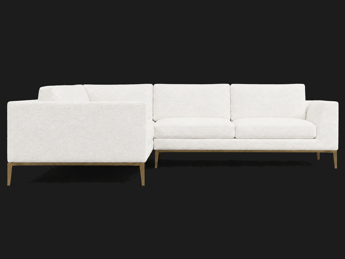 Italia Taper Arm Left-Arm L-Sectional – Performance Woven Chenille Lace – Matte Brass #Fabric & Color_Performance Woven Chenille Lace