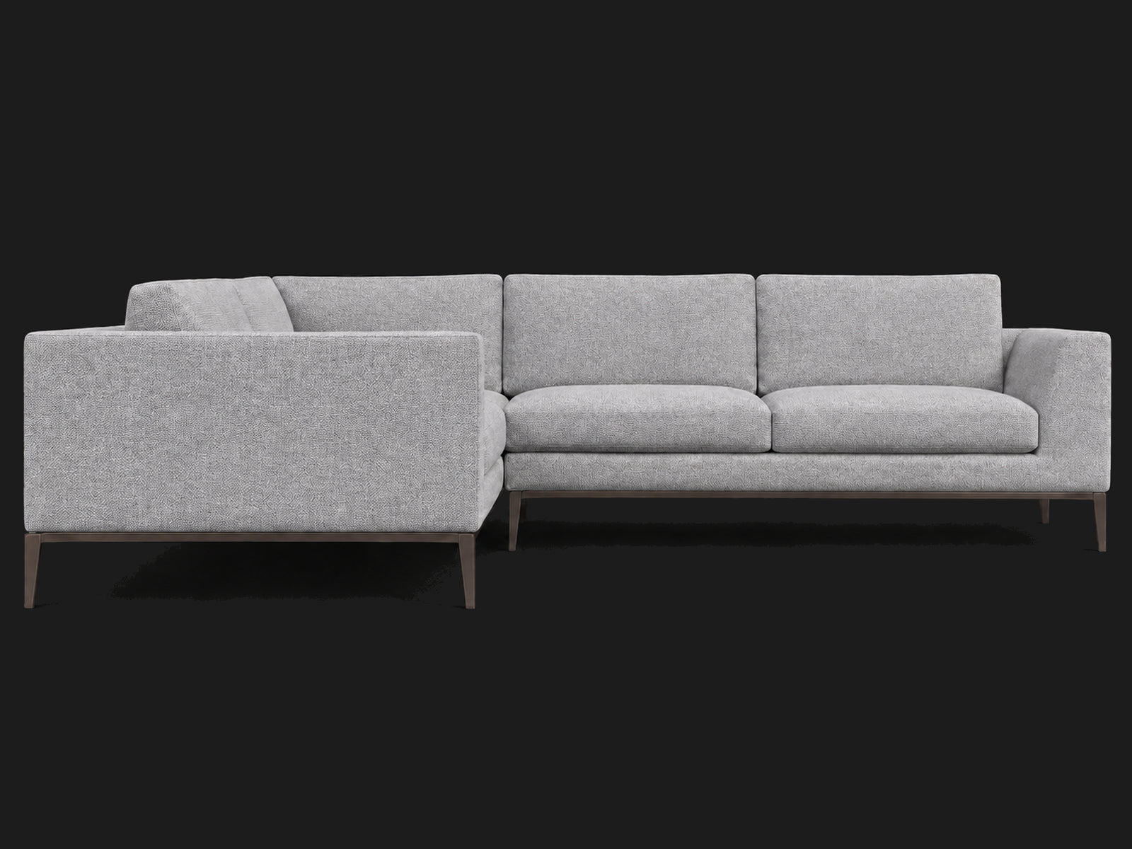 Italia Taper Arm Left-Arm L-Sectional – Performance Woven Chenille Rain – Burnished Bronze #Fabric & Color_Performance Woven Chenille Rain
