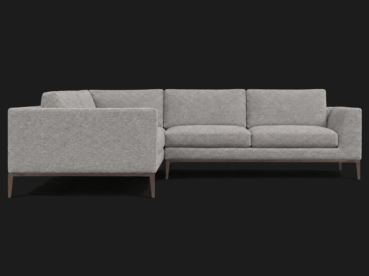 Italia Taper Arm Left-Arm L-Sectional – Performance Woven Chenille Steel – Burnished Bronze #Fabric & Color_Performance Woven Chenille Steel