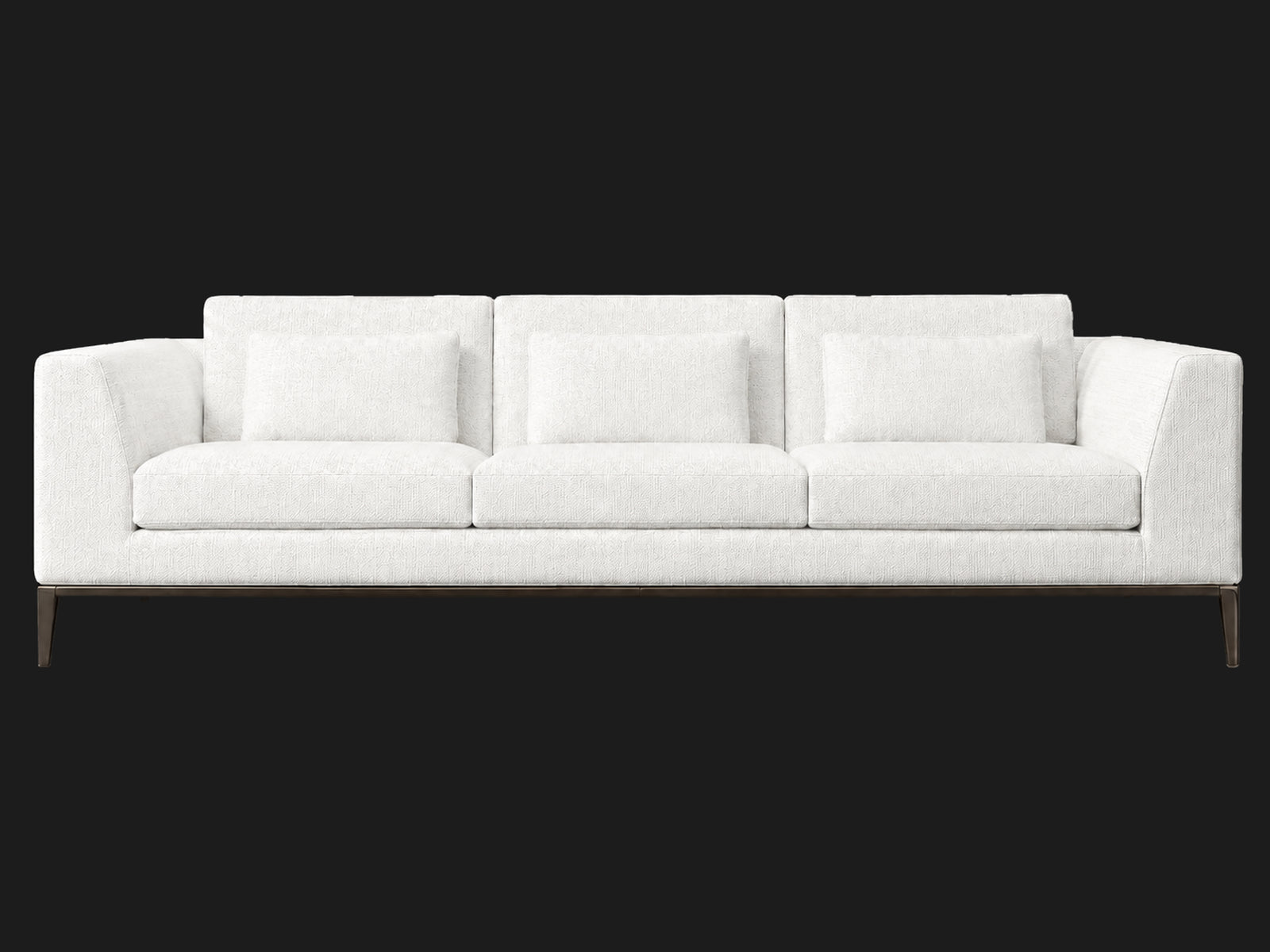 Italia Taper Arm 3-Cushion Sofa — Performance Woven Chenille Lace — Burnished Bronze — front-source-1 #Fabric & Color_Performance Woven Chenille Lace