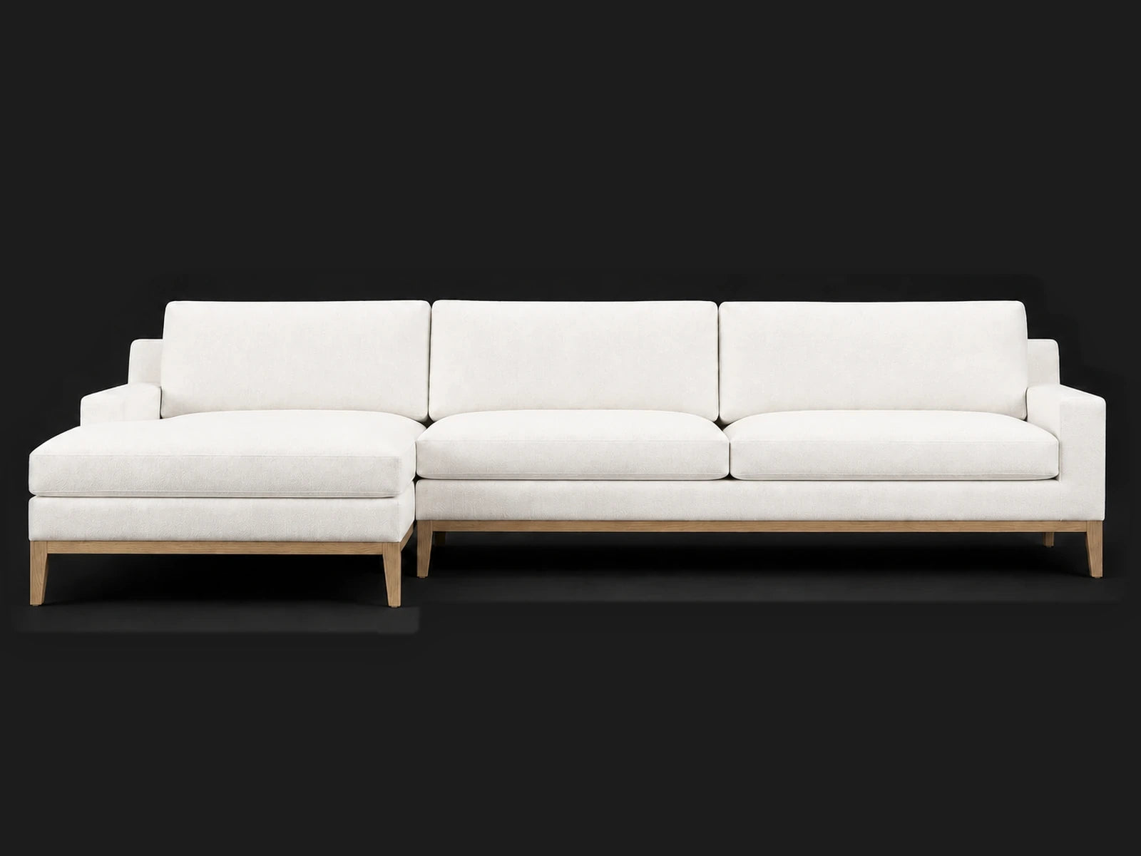 Italia Track Arm Chaise Sectional — Performance Woven Chenille Lace / Natural Oak